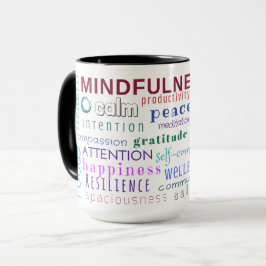 Mindfulness-Wort-Durcheinander-Tasse Tasse