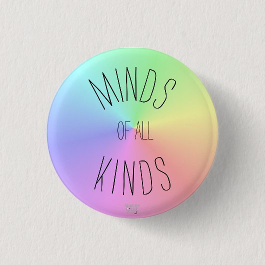 'Minds aller Arten' Neurodiversity-Akzeptanz Button (Vorderseite)