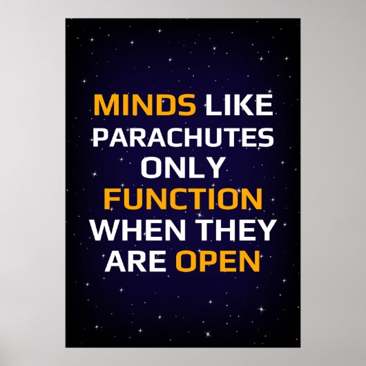 Minds wie Fallschirme funktionieren nur, wenn sie  Poster (Vorne)