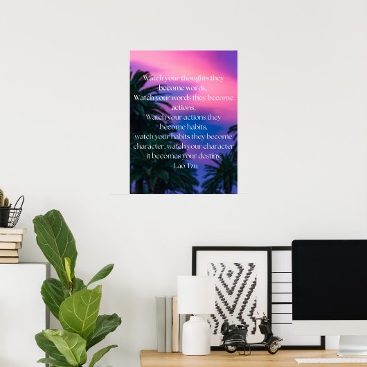 Mindset "Achten Sie auf Ihre Gedanken, sie werden  Poster (Heimbüro)