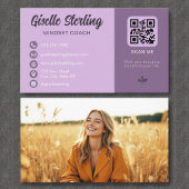 Mindset Coach Lavender Lila QR Code Foto Visitenkarte