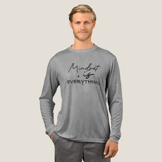 Mindset is Everything, Black Typography Design Tri-Blend Shirt (Volle Vorderseite)