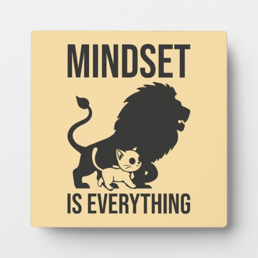 Mindset is Everything - Cat Lion Motivierend Fotoplatte (Vorderseite)