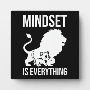 Mindset is Everything - Cat Lion Motivierend Fotoplatte