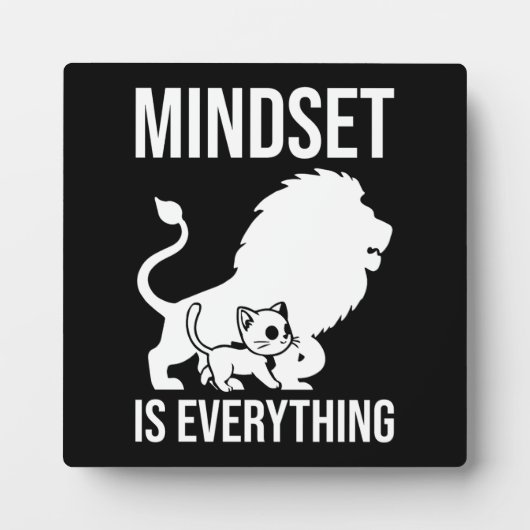 Mindset is Everything - Cat Lion Motivierend Fotoplatte (Vorderseite)