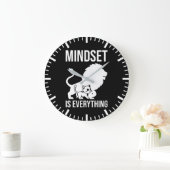 Mindset is Everything - Cat Lion Motivierend Große Wanduhr (Zuhause)