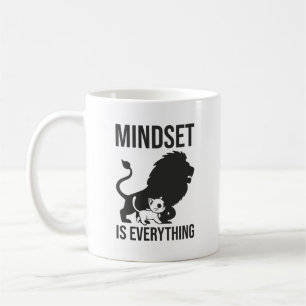 Mindset is Everything - Cat Lion Motivierend Kaffeetasse