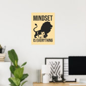 Mindset is Everything - Cat Lion Motivierend Poster (Heimbüro)