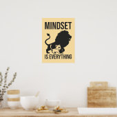 Mindset is Everything - Cat Lion Motivierend Poster (Küche)