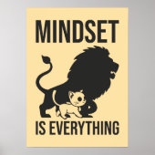 Mindset is Everything - Cat Lion Motivierend Poster (Vorne)