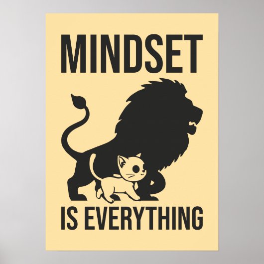 Mindset is Everything - Cat Lion Motivierend Poster (Vorne)