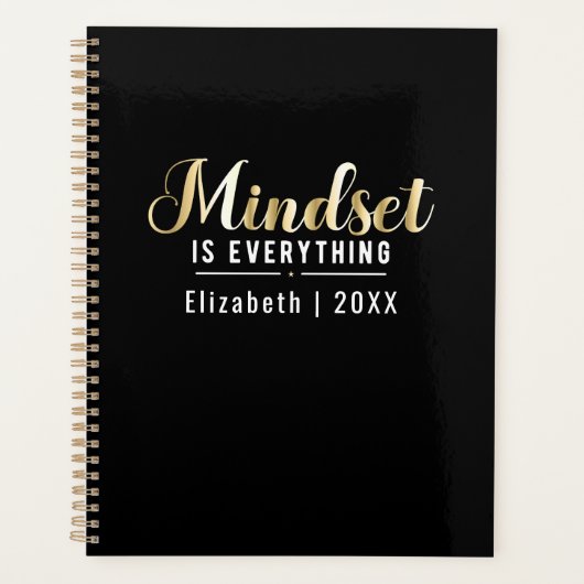 "Mindset is Everything" Gold Inspiration Zitat Planer (Vorderseite)