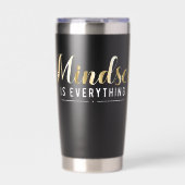 "Mindset is Everything" Gold Inspiration Zitat Thermobecher (Vorderseite)