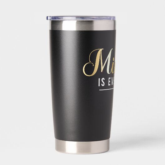 "Mindset is Everything" Gold Inspiration Zitat Thermobecher (Rechts)