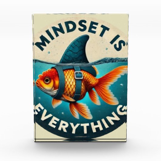 Mindset Is Everything Goldfish Motivational Quote Fotoblock (Vorderseite)