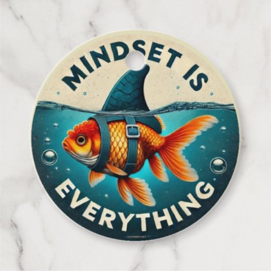 Mindset Is Everything Goldfish Motivational Quote Geschenkanhänger (Vorderseite)