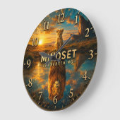 Mindset Is Everything Lion Große Wanduhr (Winkel)