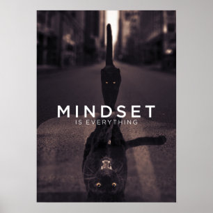 Mindset ist alles - Black Cat Panther Water Poster