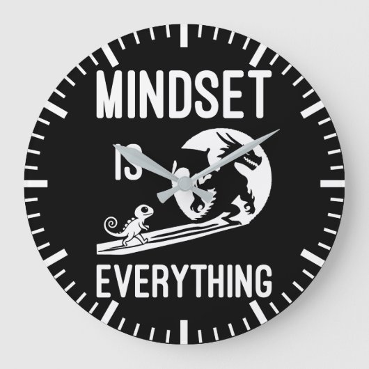 Mindset ist alles, Drache - Erfolgssträhne Große Wanduhr (Vorderseite)