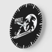 Mindset ist alles, Dragon - Erfolgsmotivation Große Wanduhr (Winkel)
