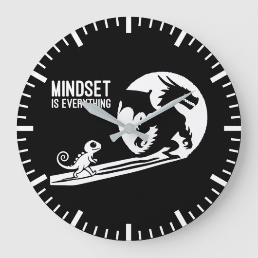 Mindset ist alles, Dragon - Erfolgsmotivation Große Wanduhr (Vorderseite)