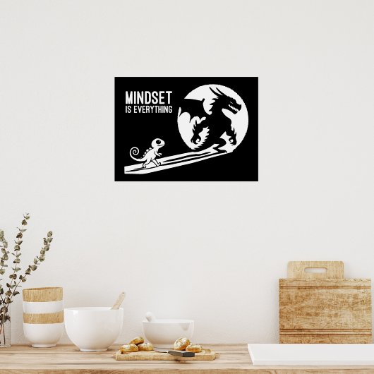 Mindset ist alles, Dragon - Erfolgsmotivation Poster (Küche)