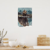 Mindset ist alles - Grizzlybär Motivierend Poster (Küche)