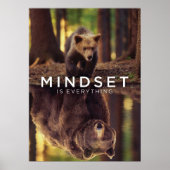 Mindset ist alles - Grizzlybär Motivierend Poster (Vorne)