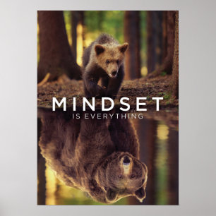 Mindset ist alles - Grizzlybär Motivierend Poster