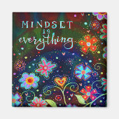 Mindset ist alles inspirierende florale Trendy Magnet (Vorne)