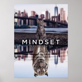 Mindset ist alles - Kat und Tiger Reflektion Poster