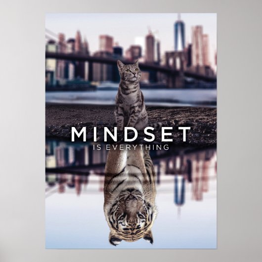 Mindset ist alles - Kat und Tiger Reflektion Poster (Vorne)