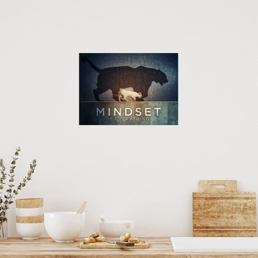 Mindset ist alles - Katzenschatten Poster (Küche)