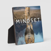 Mindset ist alles - Löwenreflektion Fotoplatte (Vorderseite)