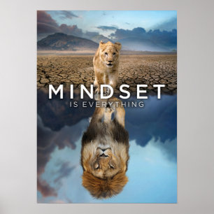 Mindset ist alles - Löwenreflektion Poster