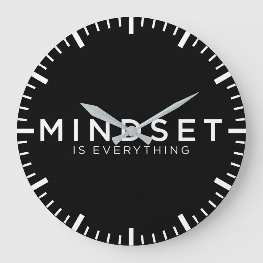 Mindset ist alles - Motivierend Große Wanduhr (Vorderseite)