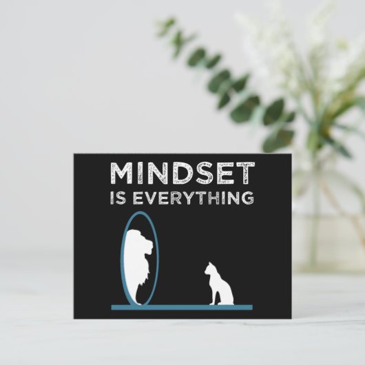 Mindset ist alles Motivierend Zitat Postkarte (Stehend Vorderseite)