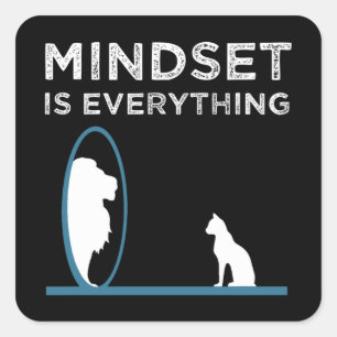 Mindset ist alles Motivierend Zitat Quadratischer Aufkleber