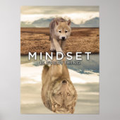 Mindset ist alles - Reflektion über Wüstenwolf Poster (Vorne)