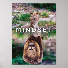 Mindset ist alles, Roaring Lion Cub Reflektion Poster