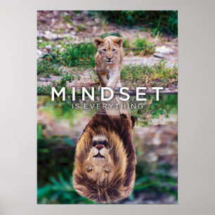 Mindset ist alles, Roaring Lion Cub Reflektion Poster