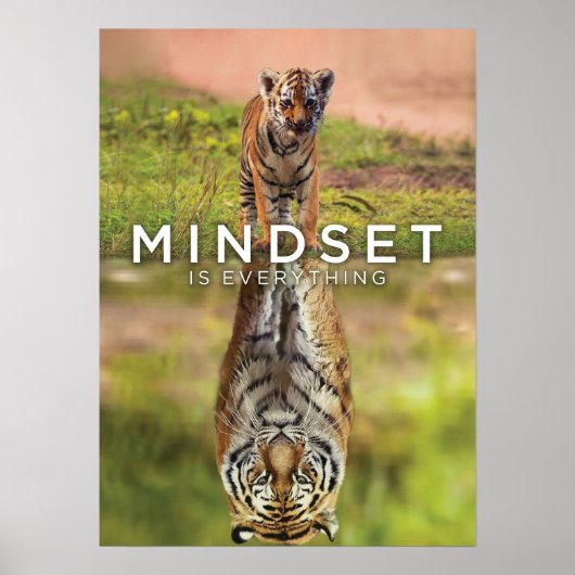 Mindset ist alles - Tiger Hustel Motivierend Poster (Vorne)