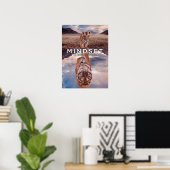 Mindset ist alles - Tiger Wasserreflektion Poster (Heimbüro)