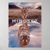 Mindset ist alles - Tiger Wasserreflektion Poster (Vorne)