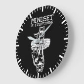 Mindset ist alles, Wolf - Fitness, Hustel, Erfolg Große Wanduhr (Winkel)