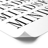 Mindset-Typografie schwarz-weiß Poster (Ecke)