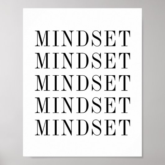 Mindset-Typografie schwarz-weiß Poster (Vorne)