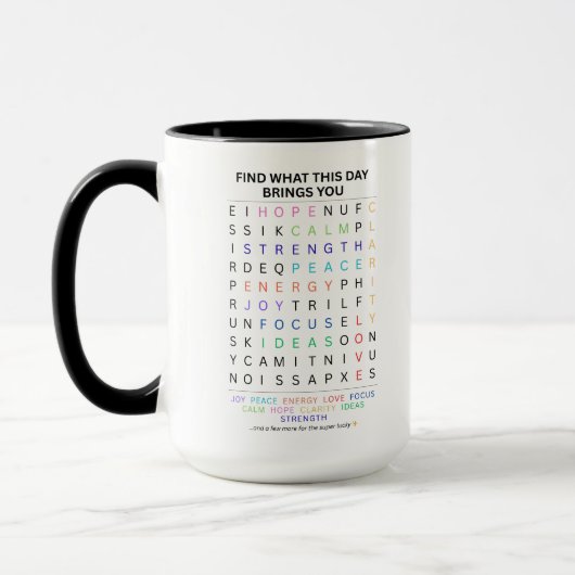 Mindset Word Search Puzzle Design Tasse (Links)