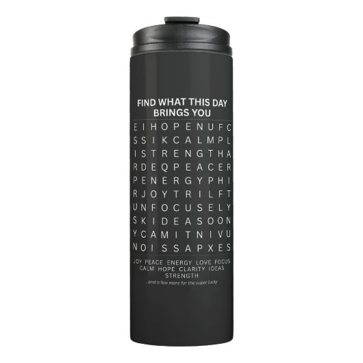 Mindset Word Search Puzzle Design Thermosbecher (Vorderseite)
