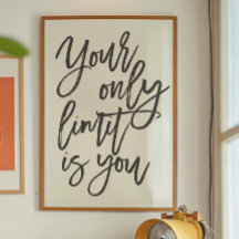 Mindset-Zitat Minimalistisch modern Schwarz/Weiß